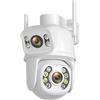 AntDau71® - TELECAMERA IP CAM PTZ WIFI DOPPIA LENTE CAMERA DOME WIRELESS ESTERNO SPEED ZOOM CON APPLICAZIONE ICSEE PER AMBIENTI INTERNO ED ESTERNI