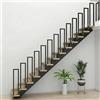 yurstcggh Ringhiere per Scale Interne in Metallo,Pilastri Neri Della Scala a Forma di U,Ringhiera per Scale Esterne,Installazione Verticale,per Soffitta,Corridoio,Esterni Gradini Nero 35cm