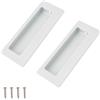 MOROBOR 2 maniglie rettangolari da incasso a scomparsa, design incorporato, maniglia per porta scorrevole con viti, in acciaio inossidabile, per armadi e cassetti (bianco, 115 mm)