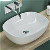 Mai & Mai Lavabo da Appoggio 51x39,5x14cm, Lavandino Bagno in Ceramica con Nano Rivestimenti inclusi, Bianco Brüssel104