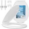 Instalguru Copriwater Sedile WC Universale Coperchio Bianco Ovale Coperchio WC Montaggio Facile Pulizia Semplice Design Ergonomico
