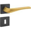domino ADEL-QR BLACK/K-GOLD MATT - Maniglia per porta della camera, porta dell'ufficio, accessori per porte in alluminio, colore nero/oro opaco