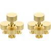 HOMSFOU 2 Set Manico Dorato Tiro Dell'armadietto Manopole Maniglie Per Porte Interne Pomello Pomelli Dei Cassetti Del Comò Sostituzione Maniglie Cassetto Mobili Alluminio D'oro 4 Pezzi*2