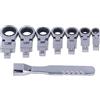 Fyearfly Set di chiavi a cricchetto a testa flessibile, set di chiavi a cricchetto da 8 pezzi Set di chiavi a cricchetto in acciaio legato con testa a cricchetto metrica da 8-19 mm per la manutenzione dei tubi