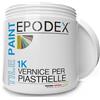 EPODEX 1K Vernice per piastrelle per cucina, bagno e altro, smalto satinato per piastrelle da parete interne, 1kg (8m² per mano) - Grigio ghiaia - Pastel