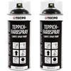 TECPO Vernice spray per tappeti, 2 x 400 ml, colore nero, spray per tappeti auto, tappetini in tessuto, gomma, plastica, per interni