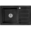 Omeere, Lavello da incasso, 80 x 50 x 21, in acciaio inox 304, spessore del materiale 0,9 mm, rettangolare, 1 scolapiatti R16 (scolapiatti a destra - nero)
