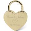 GRAVURZEILE Lucchetto a forma di cuore con incisione, lucchetto personalizzato in oro con chiave a cuore, personalizzato con nome e data, idea regalo per San Valentino, regalo per lui e per lei, oro