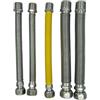 HM | Kit Installazione Caldaia con 5 Tubi Flessibili Inox 220-420mm | Attacchi MF per Acqua e Gas | Versione Nuda o Rivestita | Guarnizioni Incluse (Nudo - Attacco Gas 1/2)