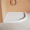 SUNXURY Piatto doccia a forma semicircolare 80 x 80 cm, piatto doccia piatto antiscivolo, raggio 550 mm, con copertura in acciaio inox