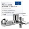 Villeroy & Boch Oasis rubinetto da bagno - miscelatore a parete, valvola antiriflusso - rubinetto vasca da bagno con aeratore e funzione deviatore - miscelatore vasca durevole rotondo - cromato