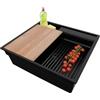 PRIMAGRAN Lavello da Cucina Tutto Nero 58x53cm, Lavandino in Granito a 1 vasca + Sifone Classico, Lavabo da Cucina Incasso al Mobile 60cm - Oslo Pocket S233