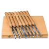 Holzstar - Set di sgorbie per legno con lama dritta in acciaio super rapido e manico in legno