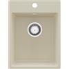 PRIMAGRAN Lavello da Cucina Beige 38x50cm, Lavandino in Granito a 1 vasca + Sifone Classico, Lavabo da Cucina Incasso al Mobile 40cm - Riga S040