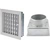 Vecamco Griglia Bocchetta 16x16cm ALLUMINIO Diam.100mm con Adattatore per Camino