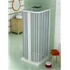 Granisud Box doccia in PVC, 80x80x80 cm, Altezza 175 cm, 3 lati con apertura centrale frontale a soffietto con due ante, Bianco,