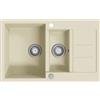 vidaXL Lavello da Cucina in Granito Naturale Stile Contemporaneo Elegante Vasca Doppia Reversibile con Filtro Lavandino Lavabo Beige