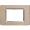 Electron PLACCHE IN VETRO, 3 MODULI/POSTI, COLORE ORO, COMPATIBILE CON VIMAR PLANA, DESIGN ELEGANTE E MODERNO, PER INTERRUTTORI/PRESE, SERIE CIVILE