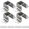 VRTYVEYBB 4 staffe a forma di U per sostenere saldamente travi in legno nei telai del letto (argento 32 mm)