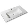 NORBE Lavabo ad Incasso (80x46 cm) in Ceramica | Lavandino Design Moderno vasca rettangolare | Finitura Bianco Lucido | Lavamani senza Piletta| Bacinella Sanitari Bagno (81 x 46,5 X 1,8 cm)