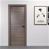 Porte Italiane, Porta Interna a Battente in Laminato High Density, Telaio in Legno e Coprifili Waterproof, con Serratura e Maniglia Hoppe Silver, 80x210 cm con Apertura SX, Colore Palissandro Tortora