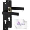 ERGO line CUBE guarnizione quadrata per porte, nera, maniglia con piastra di copertura a cilindro di chiusura set di maniglie con piastra di copertura lunga, guarnizione per porte, maniglia