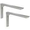 Geovne Staffe per Mensole a Tubo Quadrato, Supporto per Ripiani Acciaio Inossidabile,con Profilo ad L Staffa di Metallo,per Lavabo,Marmo,Tavolo con Mensole,2 Pezzi(200mmx150mm/7.9inx5.9in)