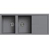 Elleci Lavello Incasso Unico 500 2 Vasche con gocciolatoio 116x50 Metaltek (73 Titanium)