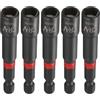 QUARKZMAN 5Pz Bussole per Avvitatore 7mm Metriche Attacco Esagonale 1/4 Magnetici a 6 Punte Lunghe da 3 (65mm) Chiavi a Bussola Cambio Rapido Acciaio CR-V Fosfatato per Avvitatori, Nero