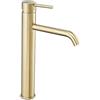 Rea LUNGO L.GOLD RUBINETTO LAVABO ALTO Miscelatore da bagno in ottone monocomando rubinetto lavamani regolabile caldo e freddo (Oro)