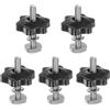 QUARKZMAN 5 Set di Bulloni a T con Manopola M6 x 40mm Bulloni Filettati M6 x 32mm Manopola di Serraggio Dado Esagonale con Rondella per Maschere Dispositivi Lavorazione Legno, Nero