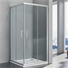 SIRHONA SIRHIONA Box Doccia 76 x 76 cm, Parete Doccia Estensibile Porta Doccia Scorrevole con Accesso Angolare