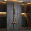 NOLUXA IMEX - Colonna Doccia Termostatica Oro con Rubinetto | Set Doccia con Soffione Anticalcare Effetto Pioggia | Rubinetteria in Ottone e Acciaio Inox S.304 con Asta Estensibile Dorata | Serie Monza