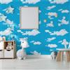 ESSMOKO Carta da parati autoadesiva in PVC per cameretta dei bambini cielo azzurro e nuvole bianche ufficio camera da letto negozio sfondo muro cielo azzurro e nuvole bianche 45 * 500cm