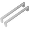 Goldenwarm 5 Pezzi Maniglie per Mobili da Cucina Maniglie Cassetti Argento -LSJ12BSS192 Maniglie Armadio Camera da Letto Maniglia Quadrata Maniglie Moderne Maniglie Acciaio Inox 192mm