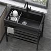 Locuetyn Lavello multiuso in acciaio inox per lavaggio, singolo per catering, ristorante, cucina set con rubinetto, garage, lavanderia, esterno