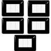 Electron CONFEZIONE DA 5 PLACCHE IN TECNOPOLIMERO, COMPATIBILE CON BTICINO MATIX, 3 MODULI/POSTI, COLORE NERO, ALTA QUALITA', DESIGN ELEGANTE E MODERNO, PER INTERRUTTORI/PRESE, SERIE CIVILE