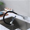 SJQKA Rubinetto Sottofinestra Rubinetto Cucina Pieghevole, Miscelatore Cucina Abbattibile 180°, Rubinetto Lavello Con Uscita Dell'acqua A Doppia Modalità in Rame Senza Piombo (Cromo)