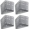 SOTECH 4 Pezzi SOTECH Squadrette per Letti, Grigio-Argento, 115 x 115 x 133 mm, Connettori per Letti, Connettori Angolari, Squadrette Angolari, Squadrette per Cornici del Letto