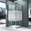 Mai & Mai Box Doccia 75x100cm, Box Doccia a Soffietto Cabina Bagno in Parzialmente Smerigliato con Porte Scorrevoli Box Cabina Doccia Angolare Ravenna16MS