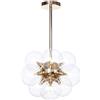 NZDY Lampadario Moderno Nordico a Bolle Di Vetro Con Sfera, Creativo 9 Lampada a Sospensione Sputnik Sferica G4, Soffitto a Montaggio Semi-Incasso Decor per