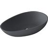 doporro Lavabo da Appoggio, Lavandino Bagno 59.8x36x14cm, Lavabo Ovale da Minerale Fuso Colossum809, Antracite Opaco