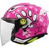 LS2, Casco Moto Jet Bambino FUNNY II PAWS Gloss Pink, M