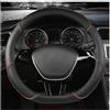 IZQLTWKR Volante Auto Coprivolanti Per Fiat 500X Per Cross/Per City Cross SUV 2018-2024+ Coprivolante Per Auto Ultrasottile In Pelle E Fibra Di Carbonio(BlackCoffee,D)