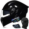 ACLFFSHOP Caschi da Moto Modulari Bluetooth, Casco da Moto a Doppia Visiera Integrale Omologato DOT/ECE, con Doppio Altoparlante e Microfono, per Adulti Uomini e Donne M~XXL