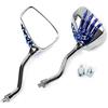 A-Pro Coppia Specchietti Retrovisori Scooter Specchi Moto Custom Blu DX+SX 8+10mm