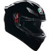AGV - Casco K1 S E2206, Casco Moto Integrale ECE da Uomo, Stile Racing con Spoiler Aerodinamico, Prese d'Aria e Visiera Antigraffio, Campo Visivo 190°, Predisposizione Interfono, Nero