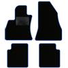 QUEMAR Tappetini Auto per 500L 2012-2022, Bordo Blu, 0 Ricami | Kit Tappeti Moquette e Gomma su Misura / Set 2 Anteriori + 2 Posteriori / Ricami e Colori Personalizzati / Antiscivolo