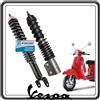 Piaggio KIT COPPIA 2 AMMORTIZZATORE AMMORTIZZATORI ANTERIORE E POSTERIORE COMPLETI PER PIAGGIO VESPA PX 125-150 - 200 - VESPA ARCOBALENO ORIGINALE PIAGGIO.