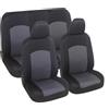 Susy Shop Coprisedili Universali Auto, Kit Anteriore e Posteriore, Modello Soft, Fodere Traspiranti Protezione per Sedili Auto Con Coprivolante e Copricintura (Nero/Grigio)